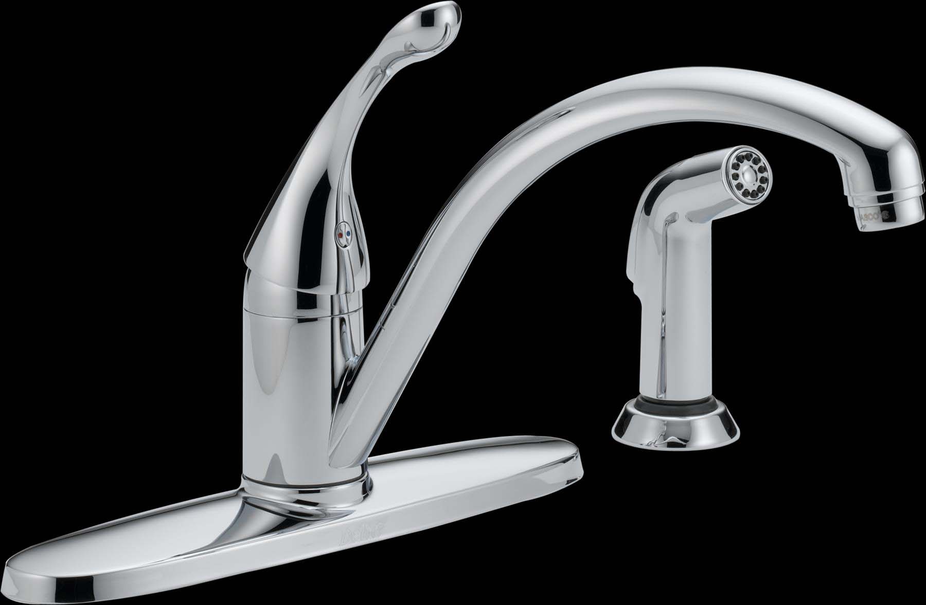Delta 440DST Collins Single Handle Kitchen Faucet with Spray in Chrome