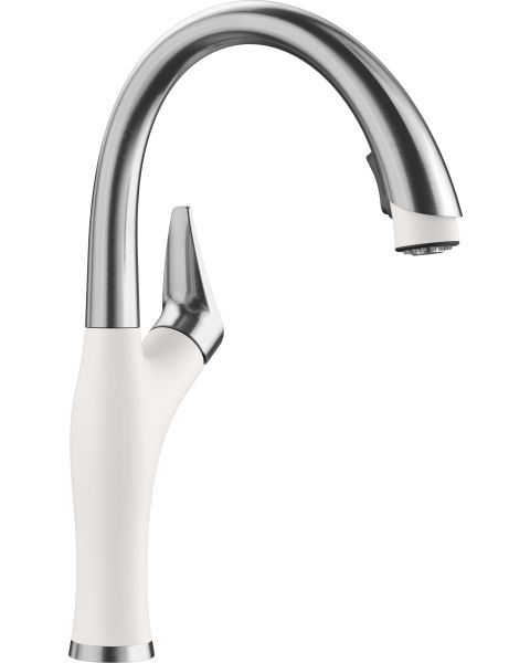 Blanco 442036 Artona Pull-Down Kitchen Faucet 1.5 GPM in PVD Steel/White