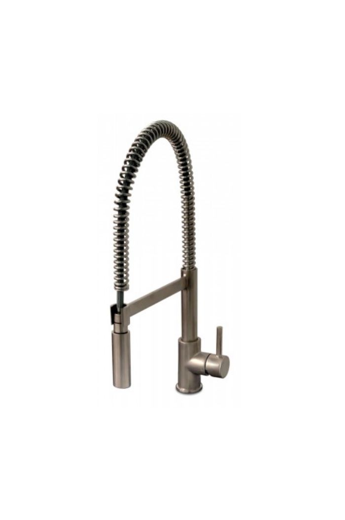 Harrington Brass Works 36-218-015 Cambridge Kitchen Faucet with Flexible Hose & Shower Spray in Satin Nickel