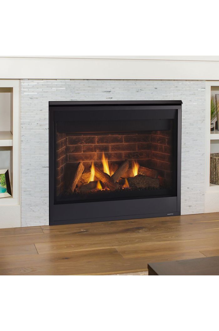 Majestic Fireplaces QUARTZ36IFTN Quartz 36" Top/Rear Direct Vent Fireplace with IntelliFire Touch Ignition (NG) in Black