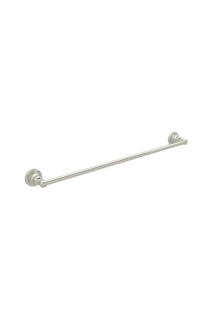Rohl ROT1/24PN Acqui Italian Bath Wall Mount 24 inch Single Towel Bar in Polished Nickel