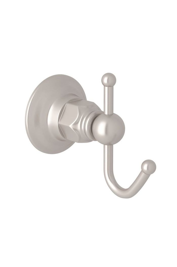Rohl ROT7STN Acqui Italian Bath Wall Mount Single Robe Hook in Satin Nickel