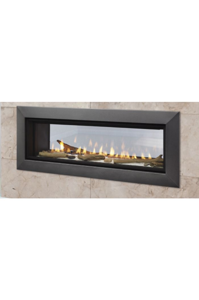 Majestic Fireplaces ECHEL48STIN Echelon II 48" See-Through Top Direct Vent Fireplace with IntelliFire Plus IgnitionSystem (NG) in Black