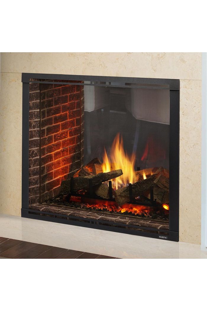 Majestic Fireplaces MARQ42STIN Marquis II See-Through 42" Top Direct Vent Fireplace with IntelliFire Touch ignition in Black (NG)
