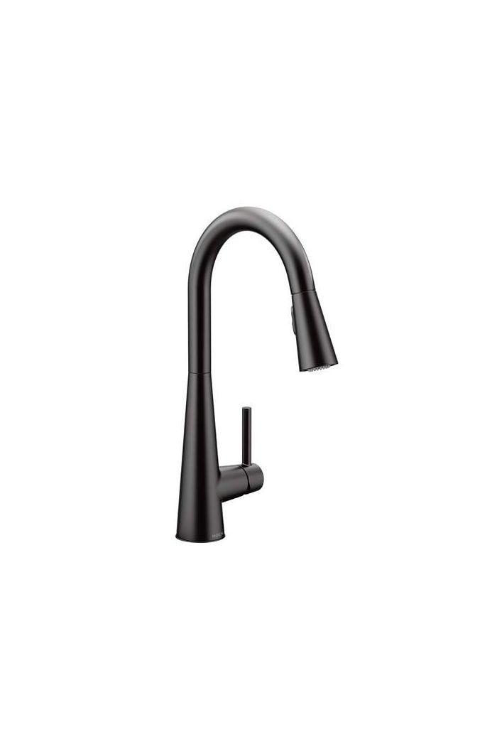 Moen 7864BL Sleek Pullout Spray Single Hole Kitchen Faucet in Matte Black