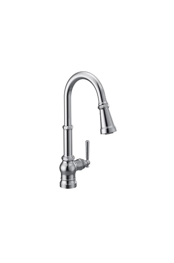 Moen S72003 Paterson 1.5 GPM Single Hole Pull Down Kitchen Faucet with Duralast Cartridge and Reflex, PowerBoost, and Duralock Technologies in Chrome