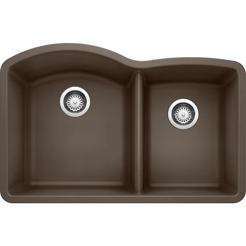 Blanco 440177 32 x 21 inch Diamond Silgranit II Double Undermount Sink Cafe Brown