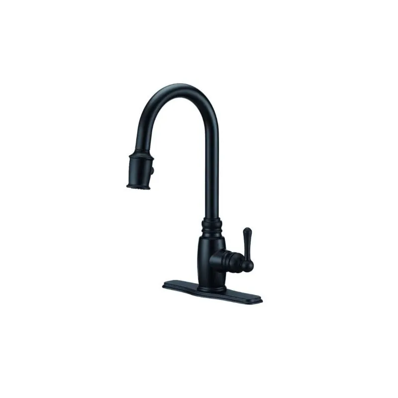 Danze D455557BS Opulence Single Handle Pull-Down Kitchen Faucet, Satin  Black Finish